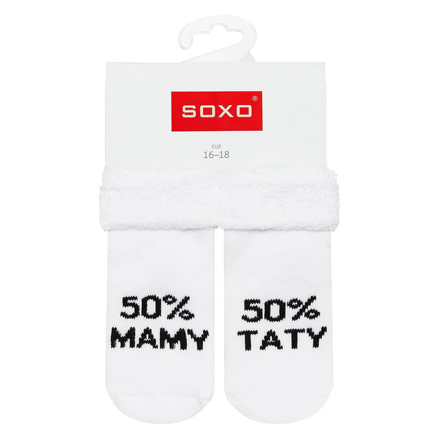 Bílé kojenecké ponožky SOXO s nápisy