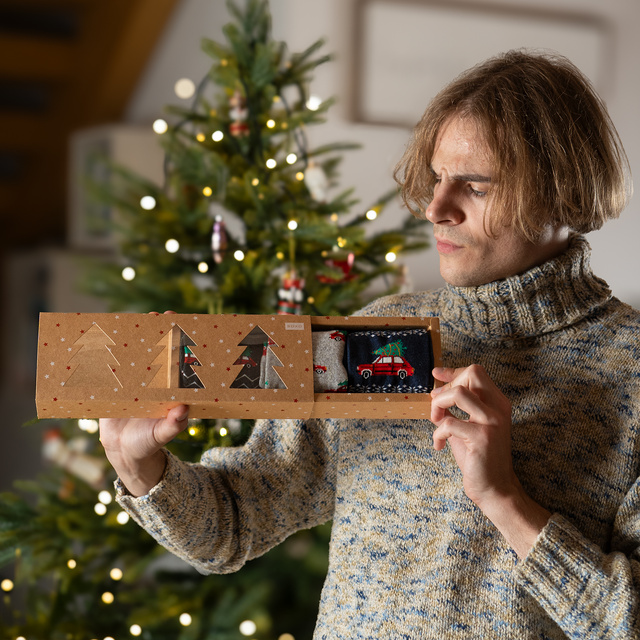 Pánské ponožky SOXO Vánoční Maluch - 3 páry