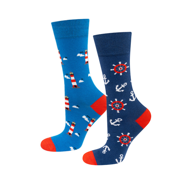 Barevné pánské ponožky SOXO GOOD STUFF nepasující do páru maják