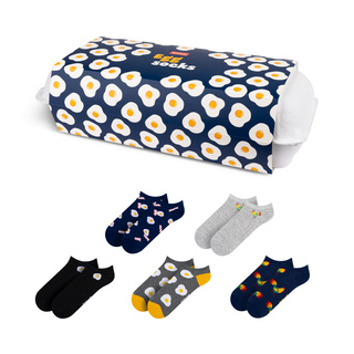 Barevné pánské dámské kotníčkové ponožky SOXO ražené - 5 párů