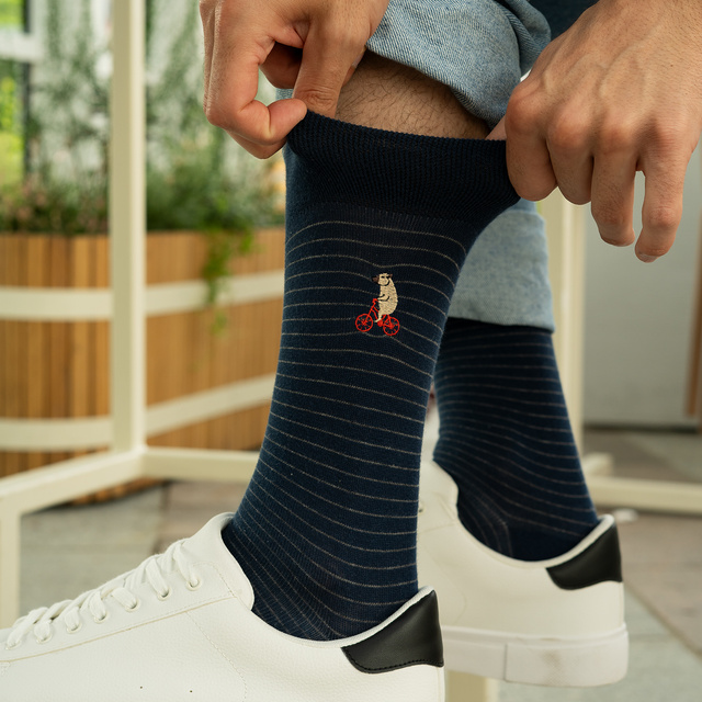 Pánské ponožky SOXO capybara na kole - 2 páry