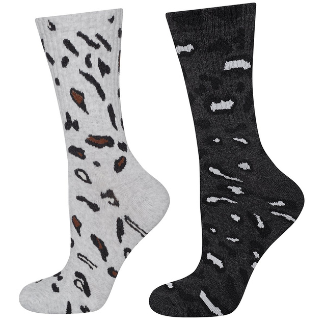 Klasické dámské ponožky SOXO s leopardím potiskem - 2 páry