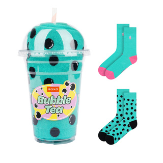 Pánské dámské ponožky Soxo tyrkysové Bubble Tea - 2 páry