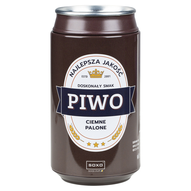 Sada 2x SOXO GOOD STUFF barevné pánské ponožky, vtipné pivo v plechovce jako dárek