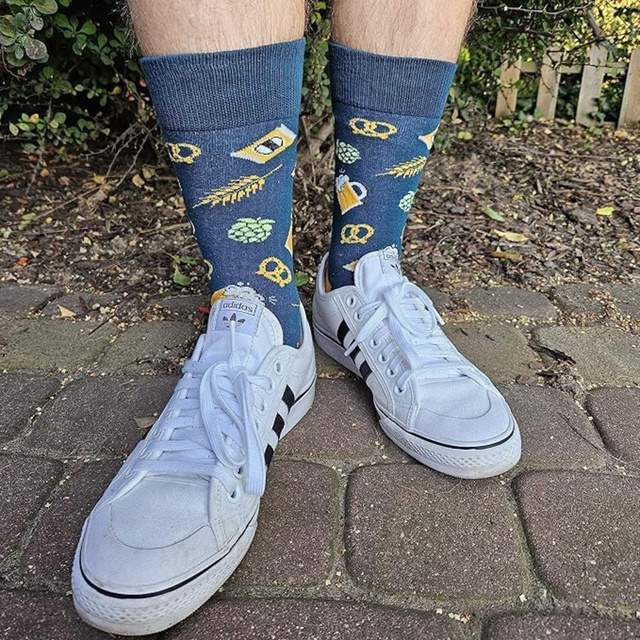 Barevné pánské ponožky SOXO klasické pšeničné pivo v plechovce