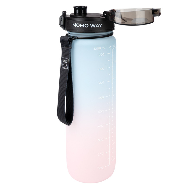 MOMO WAY láhev na vodu modrá a růžová | ideální na cesty | Bez BPA | Tritan
