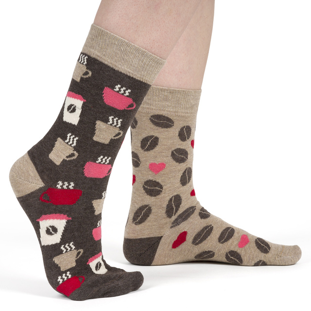 Sada 5x Barevné dámské ponožky SOXO nepasující do páru Pizza