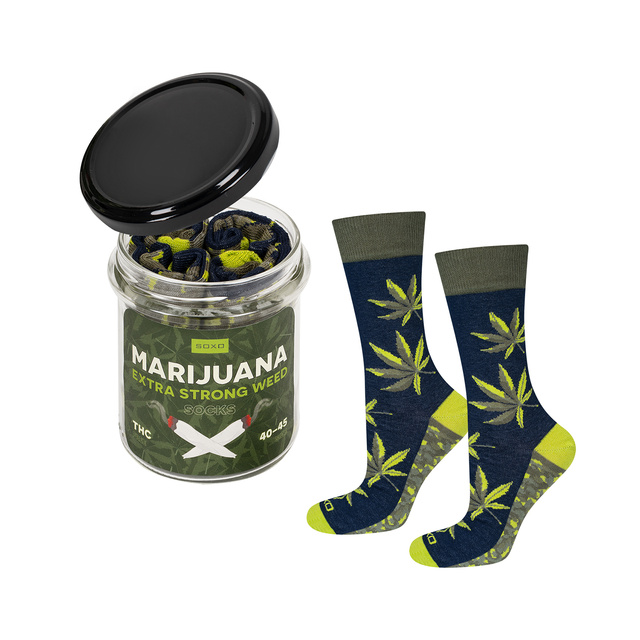 Veselé zelené pánské ponožky SOXO ve sklenici směšné bavlněné