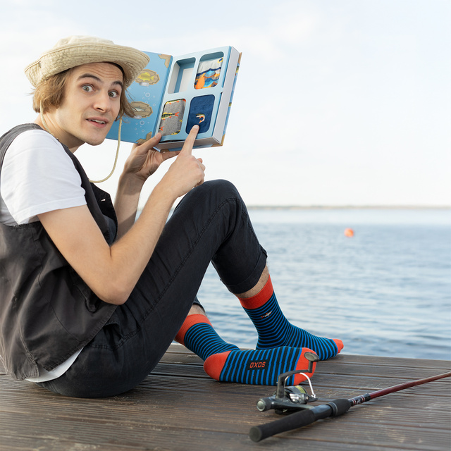 Pánské barevné ponožky SOXO Atlas Rybářský - 4 páry