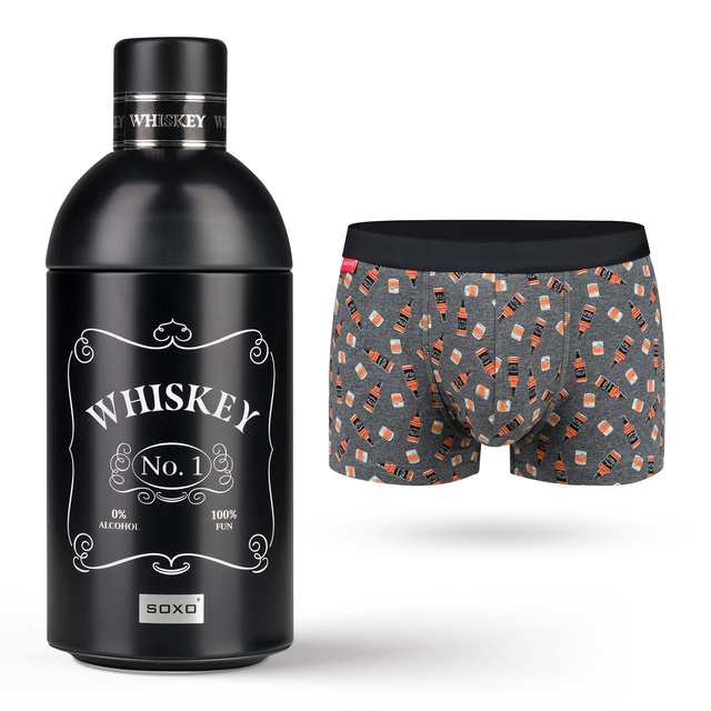 Pánské boxerky Whisky v láhvi SOXO | Tip na dárek | Bavlněné boxerky