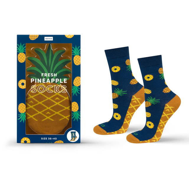 Ponožky dámské | pánské SOXO Ananas v krabičce