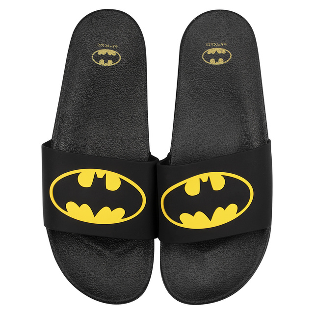 Dárek pro tátu: 1x Barevné pánské ponožky SOXO s nápisem "Super táta" a 1x pánské žabky Batman | Dárek ke dni otců