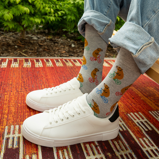 Pánské ponožky SOXO capybara na kole - 2 páry