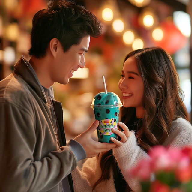 Pánské dámské ponožky Soxo tyrkysové Bubble Tea - 2 páry