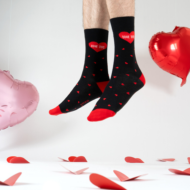 Pánské barevné ponožky SOXO Srdce - 2 páry