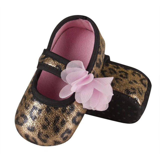 Kojenecké balerínky pantofle SOXO s leopardím potiskem