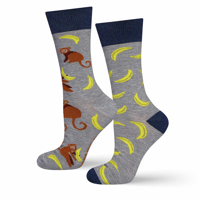 Barevné pánské ponožky SOXO GOOD STUFF nepasující do páru banán