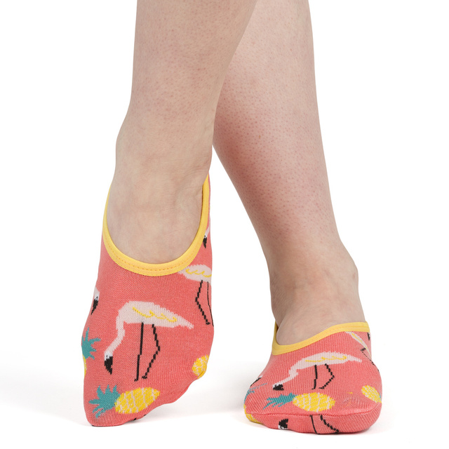 Sada 4x Barevné dámské kotníčkové ponožky SOXO se silikonem zábavné dárek