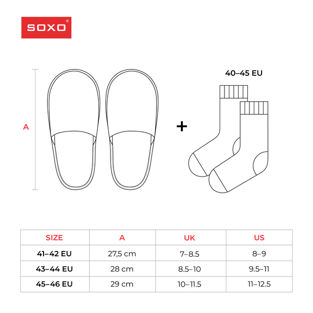 Sada 1x Barevné pánské ponožky SOXO Superman a 1x Pánské pantofle Superman