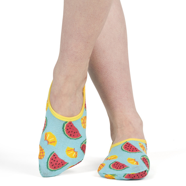 Sada 4x Barevné dámské kotníčkové ponožky SOXO se silikonem zábavné dárek