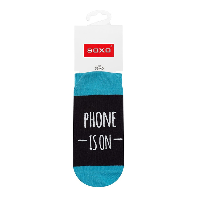Dámské ponožky SOXO s nápisy Phone is on