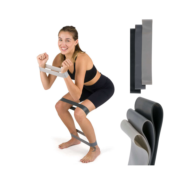 Sada 3x Posilovací gumy Soxo šedé