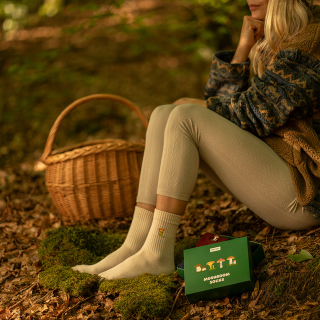 Dámské ponožky SOXO s houbami v balení prémiové edice - 4 páry