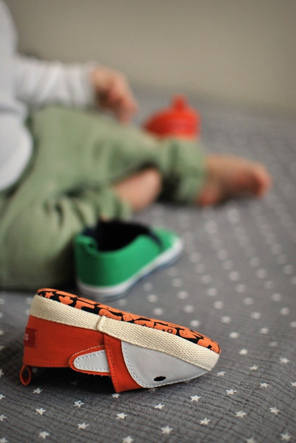 Zelené kojenecké pantofle SOXO krokodýli