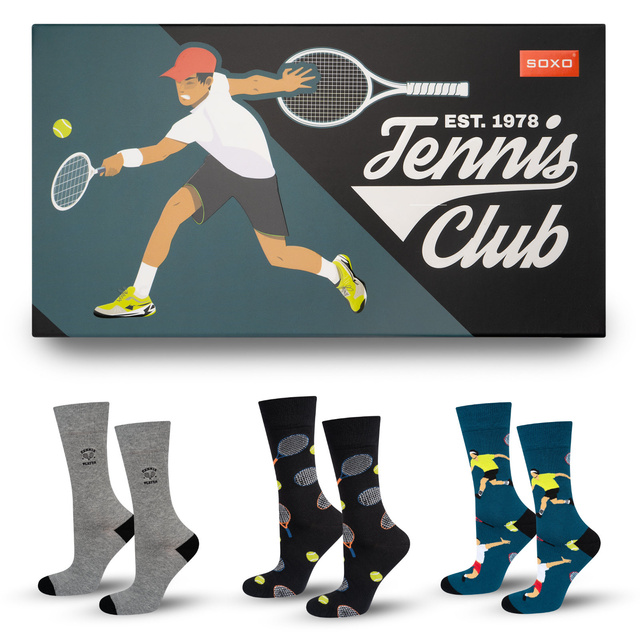 Barevné pánské ponožky SOXO Tenis - 3 páry
