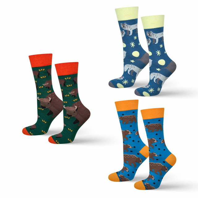 Barevné pánské ponožky SOXO polská příroda - 3 páry