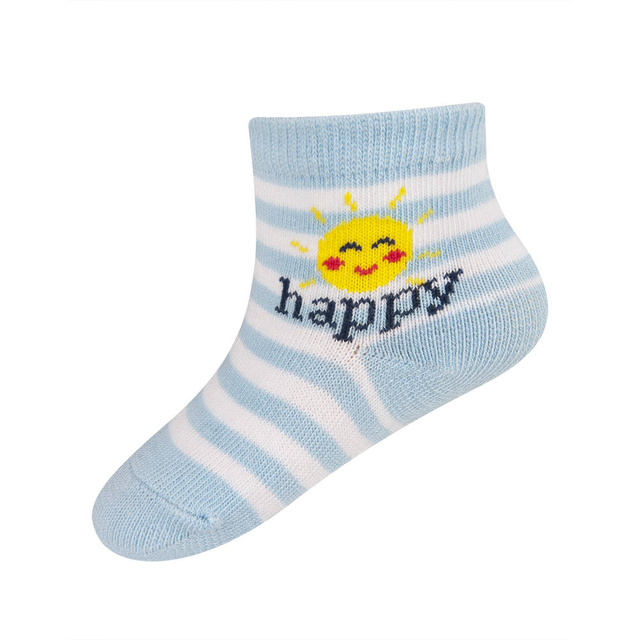 Barevné kojenecké ponožky SOXO s nápisem happy | sluníčko
