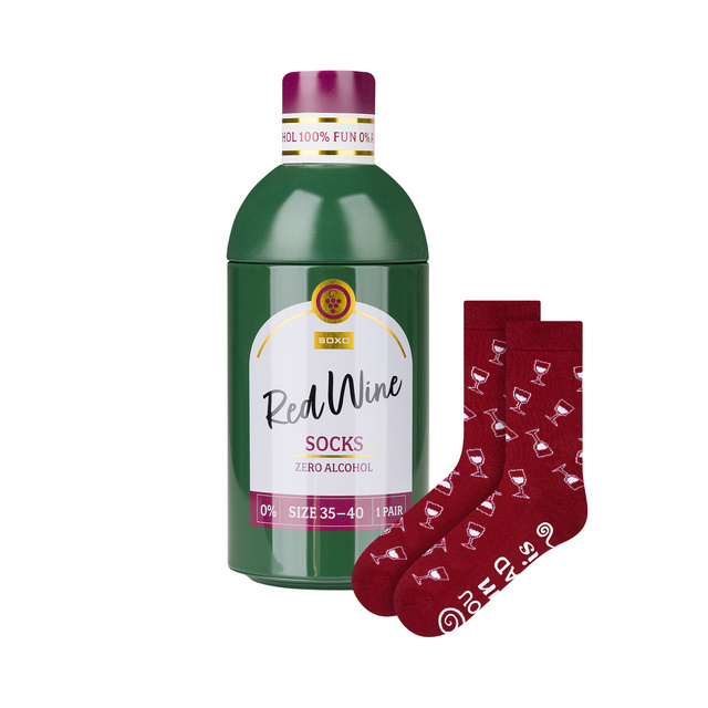 Dámské ponožky SOXO GOOD STUFF Červené víno v láhvi