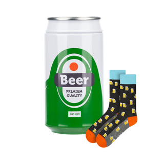 Barevné pánské ponožky SOXO pivo v plechovce