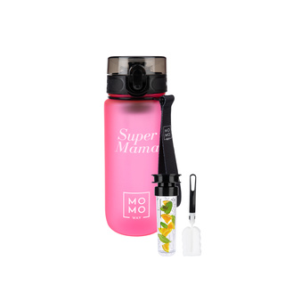 Láhev na vodu Super Mama 600 ml růžová | Bez BPA | Tritan