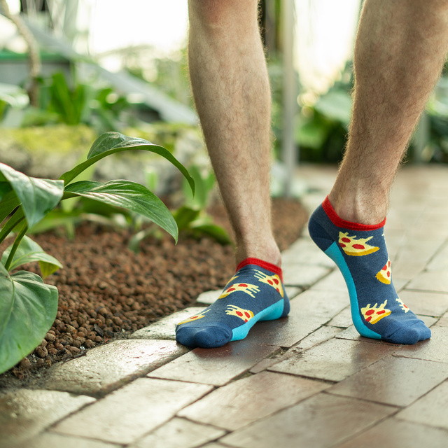 Sada 3x Barevné pánské kotníčkové ponožky SOXO GOOD STUFF bavlněné pizza | pivo